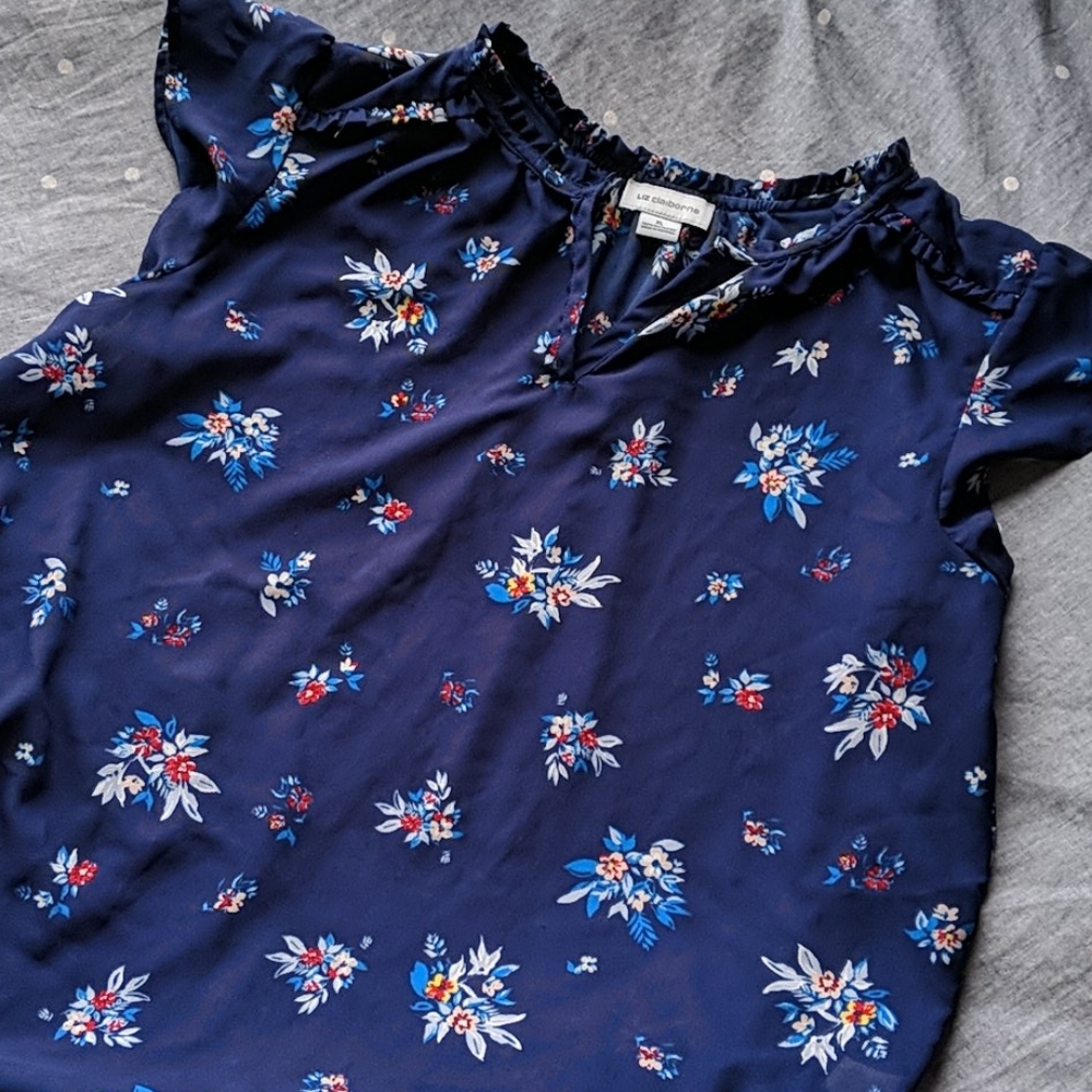 Navy Liz Claiborne blouse